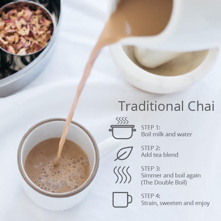 The Chai Box - Chai - Makes 25 Servings - Featured in Oprah's Favorite Things - Premium Tradtitonal Loose Leaf Black Tea w/Ginger, Clove, Cinnamon, Cardamom, & Fennel - Single-Origin Spices - 2.5oz