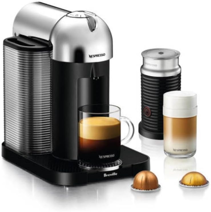 Breville Nespresso Vertuo Coffee & Espresso Maker - Chrome Finish with Aeroccino Frother