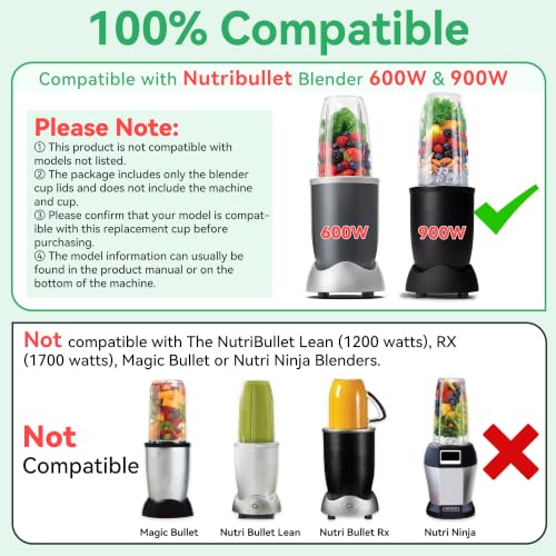 2 Pack Flip Top Travel Lids for NutriBullet Blender Cups 600W 900W Replacement