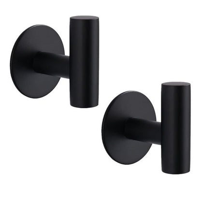 Bntuk Adhesive Hooks Heavy Duty Wall Hooks Stainless Steel Waterproof Shower Hook, Adhesive Holder Coat Hook for Hanging, Wall Mounted Towel Hooks for Bathroom Glass Window- 2 Pack