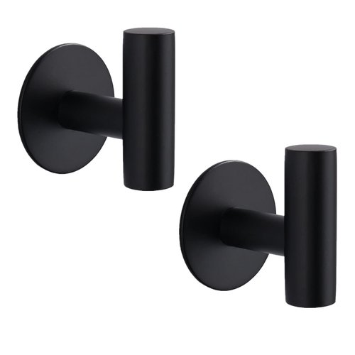 Bntuk Adhesive Hooks Heavy Duty Wall Hooks Stainless Steel Waterproof Shower Hook, Adhesive Holder Coat Hook for Hanging, Wall Mounted Towel Hooks for Bathroom Glass Window- 2 Pack