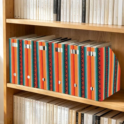 STAYTOP Mexican Ethnic Stripes Magazine File Holder 3 Pack Desk Organizer