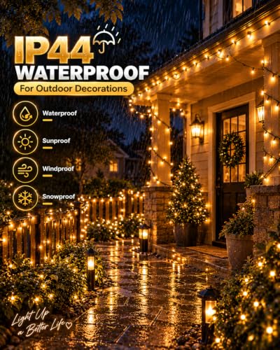 Battery Operated Fairy Lights 2 Pack - Warm White 150 LEDs, 98FT Total