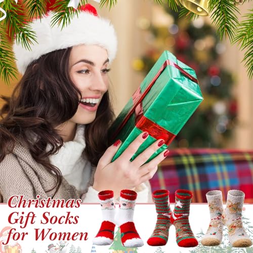 48 Pairs Christmas Fuzzy Socks in Gift Boxes with Window - Holiday Gift Set