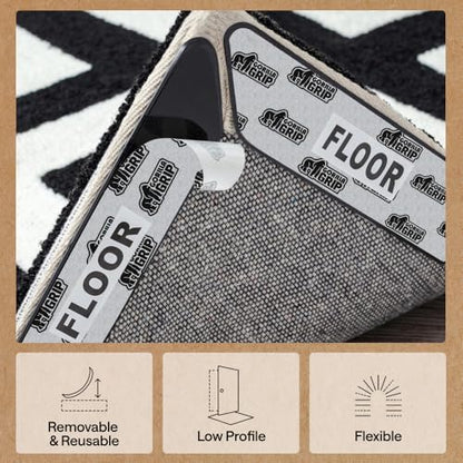 GORILLA GRIP Rug Gripper Pads, Reusable Double-Sided Stickers Keep Area Rugs Corners Flat, Grips Hardwood, Tile and Laminate Floors, Renter Friendly, Holds Down Carpet in Place, Home Décor, 8 Pcs