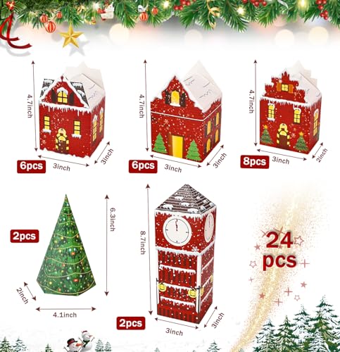 DIY Fillable Advent Calendar Boxes Set for Christmas Countdown Gift Wrapping