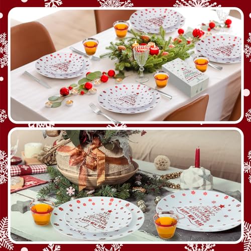 Christmas Plastic Dinnerware Set for 30 Guests - Plates, Cups, Cutlery & Napkins