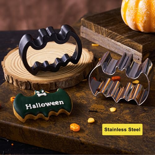 Halloween Cookie Cutters Set - Stainless Steel Shapes with Comfort Grips, 2-3 Inches