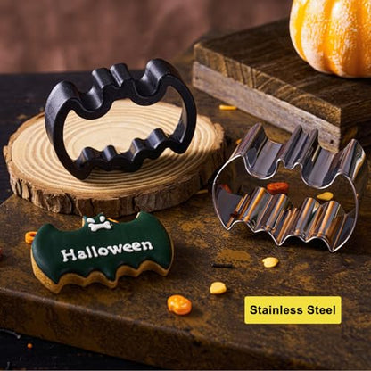 Halloween Cookie Cutters Set - Stainless Steel Shapes with Comfort Grips, 2-3 Inches