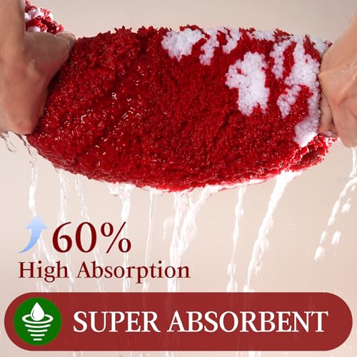 Christmas Bathroom Rugs Microfiber Extra Soft Absorbent 30x20 Inches Slogan Print