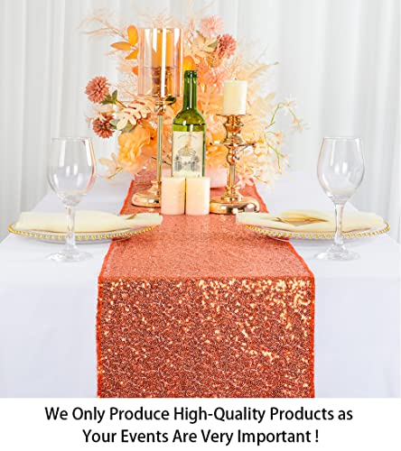 Orange Sequin Table Runner 13x108 Inches for Holiday & Event Decor - Variation of THIS listing