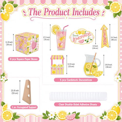 Pink Lemonade Party Decorations Set with Photo Props and Standee
