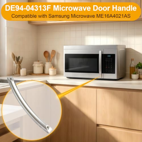 Microwave Door Handle Replacement for Samsung ME16A4021AS/AA - Model DE94-04313F - Silver, Upgraded ABS Material