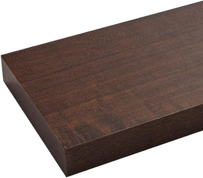 Modern Wooden Floating Shelves by [Brand Name] - Stylish Wall-Mounted Storage | Set of 3, 12x7x1.5 in (Walnut)