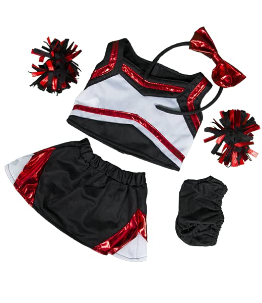 Cheerleader Uniform Plush Outfit for 14-18 Inch Dolls - Red & Black