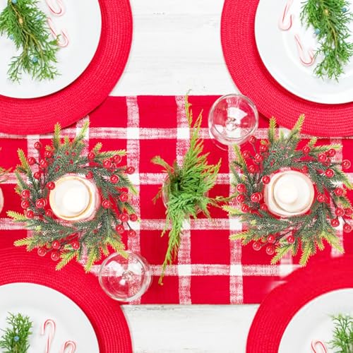 Artificial Christmas Wreath 9 Inch Faux Green Door Decor DIY Holiday Decoration