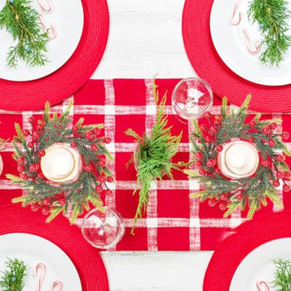 Artificial Christmas Wreath 9 Inch Faux Green Door Decor DIY Holiday Decoration