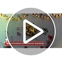 Christmas Door Wreath with LED Lights - Red Gold Green 16 Inch Holiday Decor