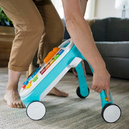 Baby Einstein Musical Mix ‘N Roll 4-in-1 Push Walker, Activity Center, Toddler Table & Floor Toy, 100+ Songs & Phrases, DJ Station with Piano