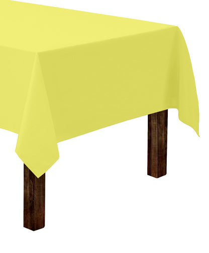 Gee Di Moda Rectangle Tablecloth - 60 x 84 Inch Yellow Table Cloth for 5 Foot Rectangle Table - Heavy Duty Washable Fabric - for 5 Ft Buffet Table, Holiday Party, Dinner, Wedding & Baby Shower