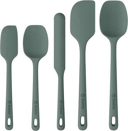 ChefAide Silicone Spatula Set - 5-Piece Food Grade Rubber with Ergonomic Grip | Heat Resistant Up to 600°F