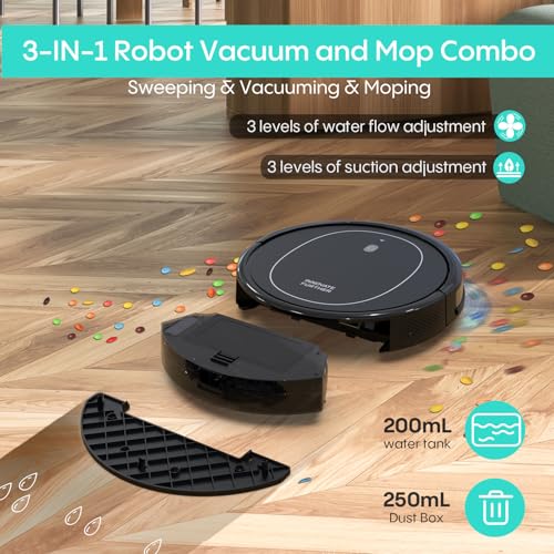 Robot Vacuum and Mop Combo with 5000Pa Suction, Self-Charging, App & Alexa Control