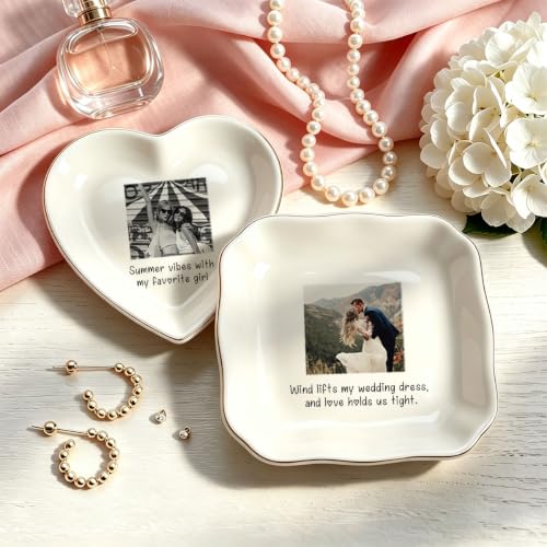 Personalized Photo Jewelry Dish for Best Friend Bride Style 02
