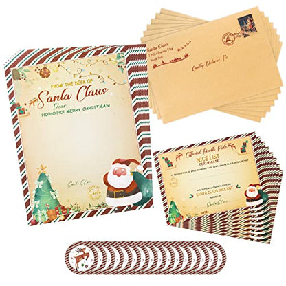 Haooryx Christmas Postcards Bulk Letter from Santa Claus Certificates 40Pcs