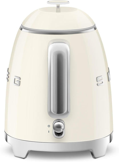 SMEG Mini 50's Retro Electric Kettle - 3 Cup Capacity, Double Wall Design, Cream Color