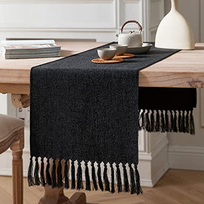 Classic Burlap & Black Table Runner 36x13 Inches Rustic Farmhouse Decor - Variation of THIS listing