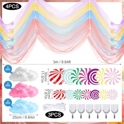 17 Pcs Pastel Candy Cloud Ceiling Decorations Set - Christmas Room Decor - Variation of Candy 26