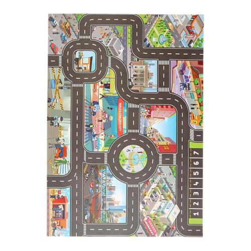 Kids Road Traffic Map Playmat Rug - Non-Slip City Scene Toy for Children Lh041