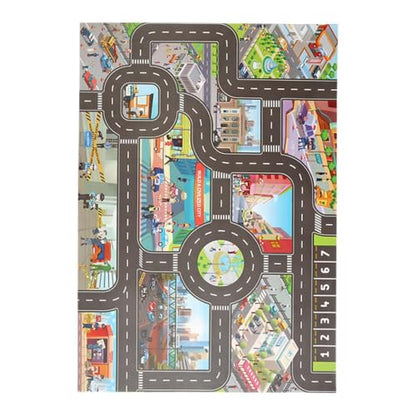 Kids Road Traffic Map Playmat Rug - Non-Slip City Scene Toy for Children Lh041
