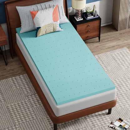 FDW 8 inch Twin Mattress Gel Memory Foam Mattress for Cool Sleep + 2 Inch Gel Memory Foam Topper Set,CertiPUR-US Certified (Twin)