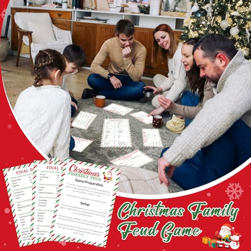 Christmas Family Feud Card Game XMAS Party Game for Adults & Kids