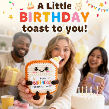 Orange Birthday Toast Decor - Handmade Crochet Celebration Keepsake