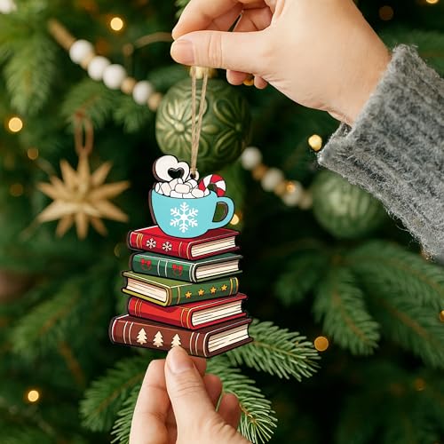 Book Lover Christmas Ornament - Holiday Book Club Decor for Women & Men