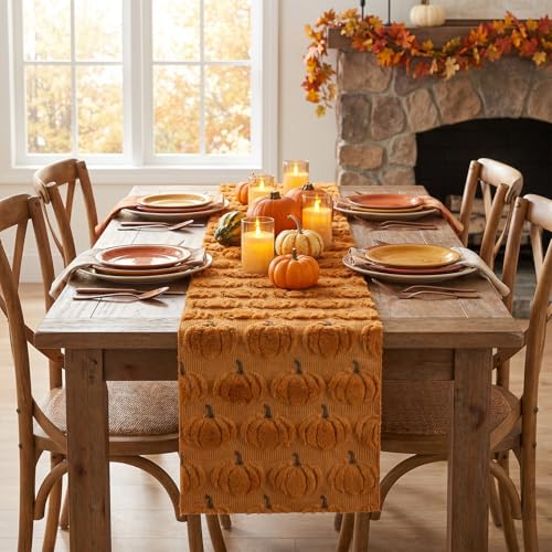 Caramel Faux Fur Fall Table Runner 13x72 Inch - Soft Polyester Decor