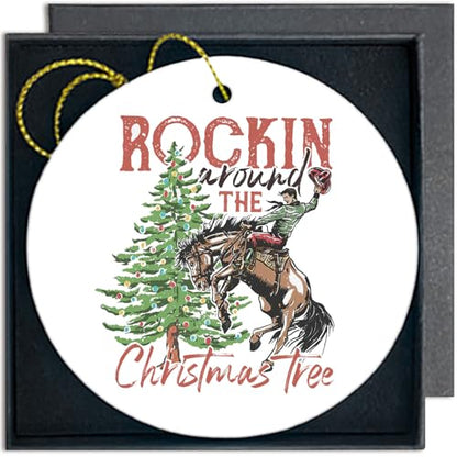 Cowboy Christmas Ornaments - Western Holiday Decor for Tree - Social Work4