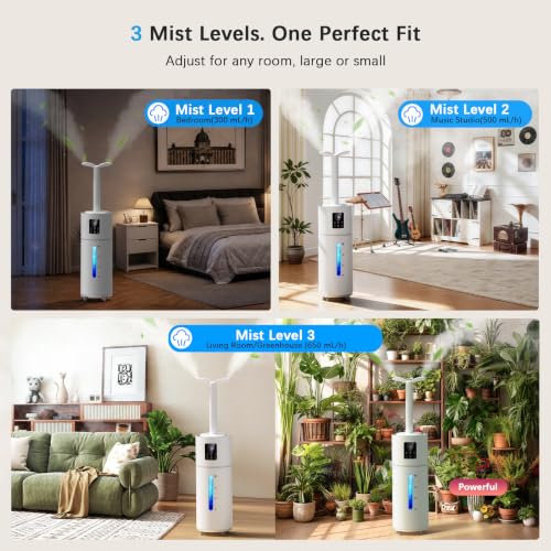 Honovos 17L Large Room Humidifier White with App & Remote - Cool Mist, Night Light