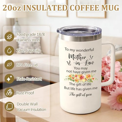 Mother-in-Law Mug 20oz Mothers Day Gift - Meaningful Gift for Mom-in-Law - Durable and Elegant