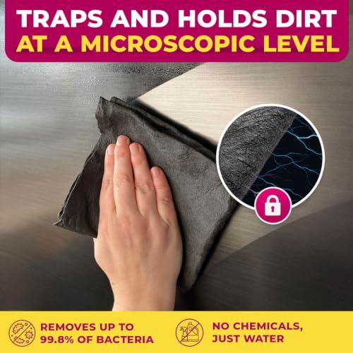 GenieCloth Microfiber Cleaning Cloth 5-Pack - Streak-Free, Lint-Free, Multi-Surface