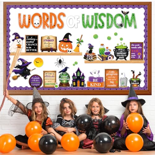Halloween Bulletin Board Set with Inspirational Words Classroom Decor Office Wall Decorations