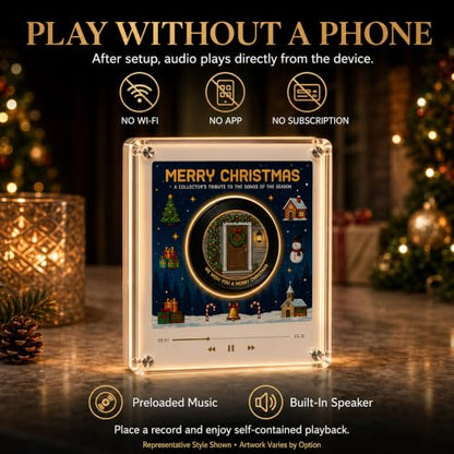 Christmas Magnetic Vinyl Record Player for Fridge Set-C NFC Music Box Holiday Decor
