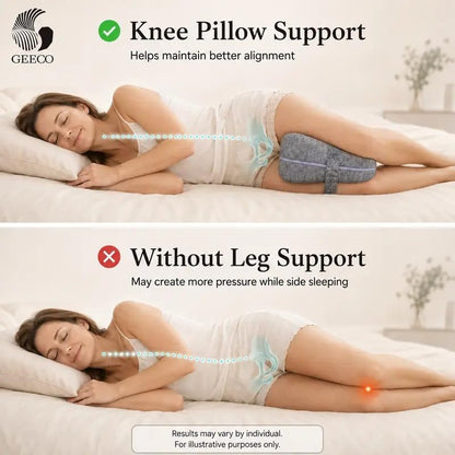 Cooling Knee Pillow for Side Sleepers - Spine Alignment & Breathable Fabric