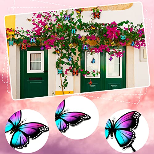 48 Pcs Wooden Butterfly Christmas Tree Ornaments - Hanging Decorations