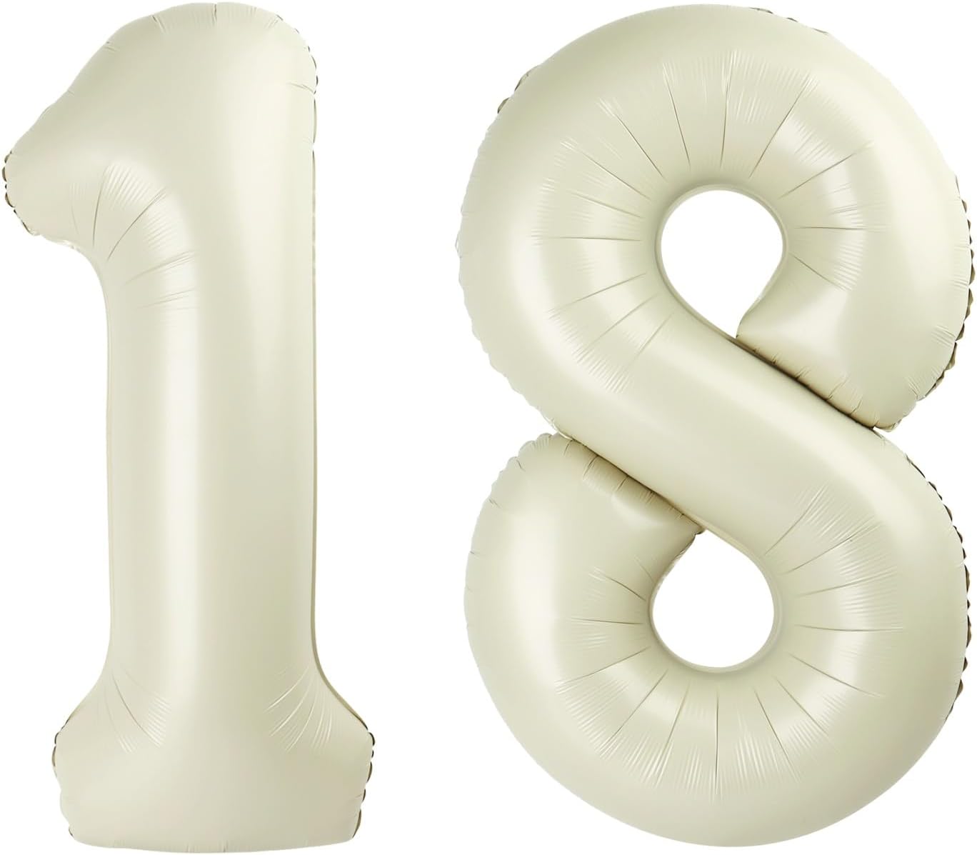 Number Balloons 40 Inch Cream - 18th Birthday Party Decoration for Men & Women | Big Foil Balloons