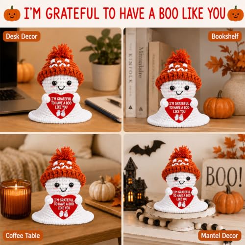 Halloween Boo Basket Stuffers for Him and Her, Cute Ghost Crochet Gift