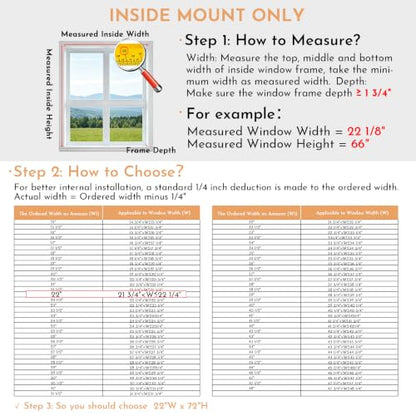 Persilux No Drill Light Filtering Roller Shades - Custom Size Light Brown - Inside Mount Only