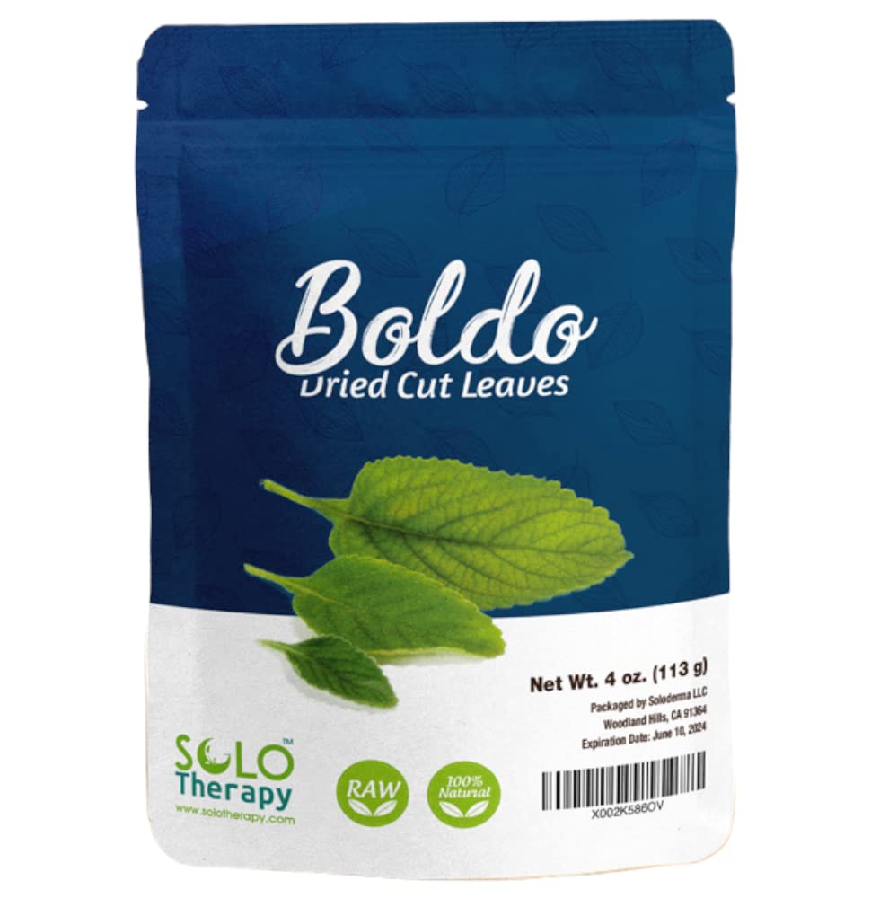 Boldo Dried Cut Leaves, 4 oz, Hojas De Boldo, Peumus Boldus Herbal Tea, Boldo Tea, Product From Chile, Packaged in The USA (4 oz)